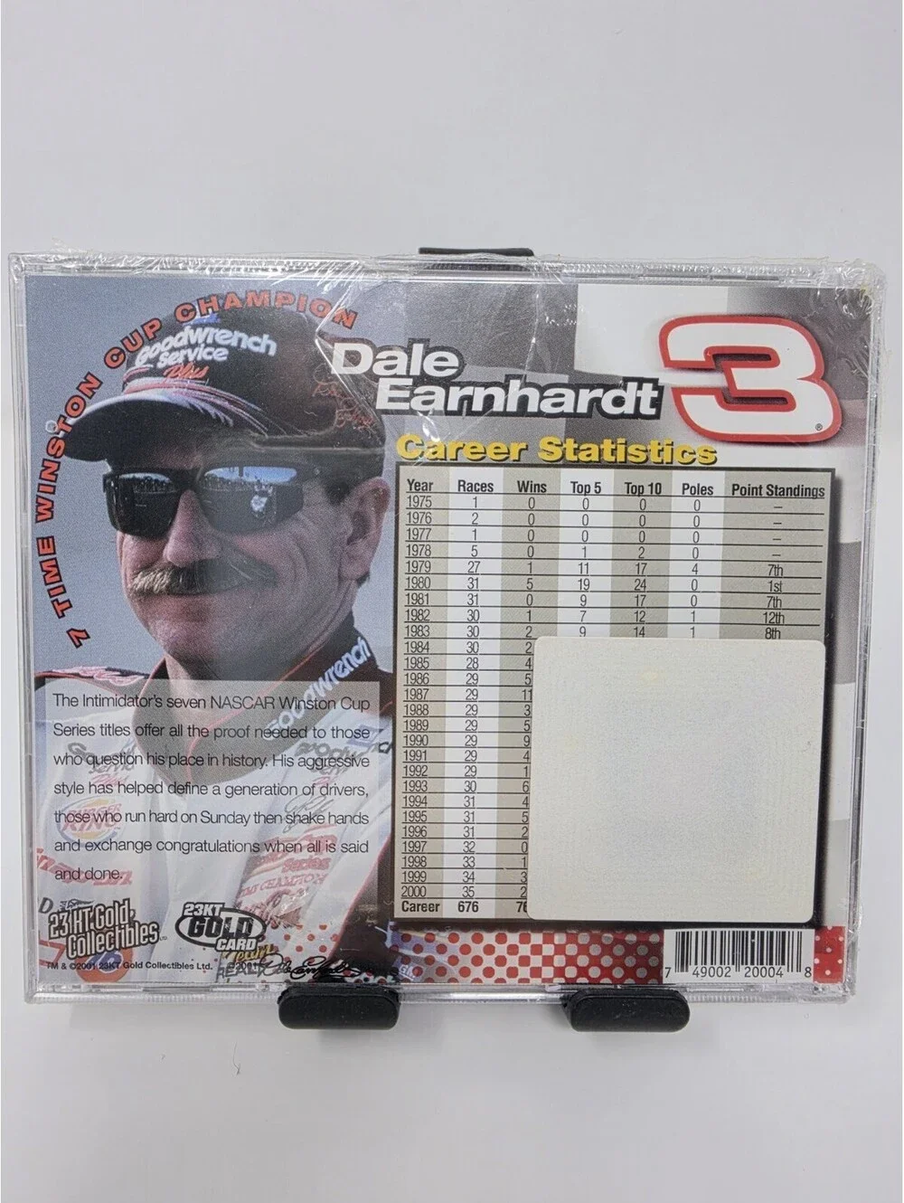 23KT Gold Collectibles Ltd Dale Earnhardt #3 2000 23KT Gold Serial # NASCAR New